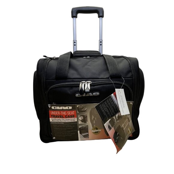 Ciao Unisex Black Nylon Under-The-Seat Spacious Rolling Travel Case - Picture 1 of 14